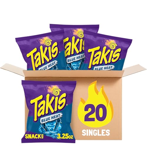 Takis Blue Heat Hot Chili Pepper Chips, 20 Bags
