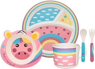 Conjunto Refeição Infantil 5 Peças Unicórnio - Oxford