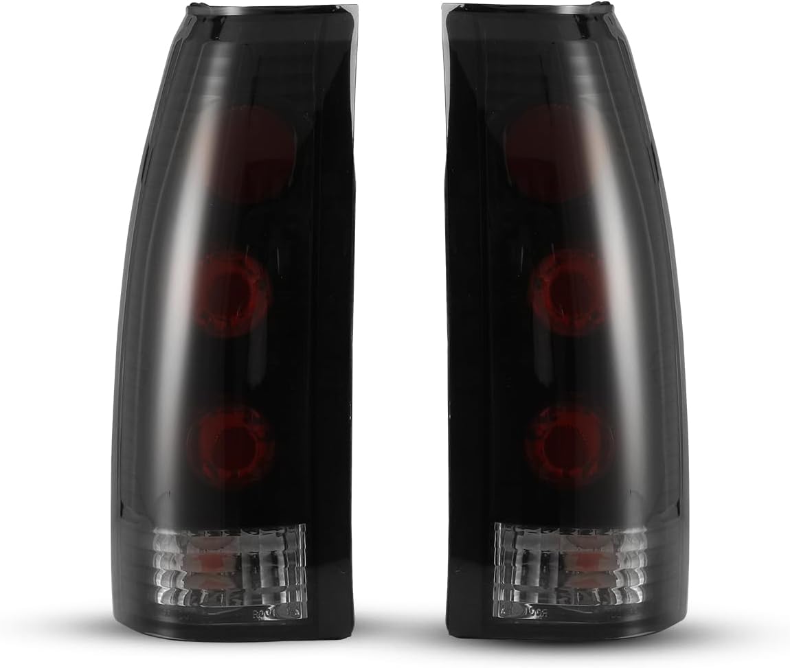 ROXX Tail Light Replacement Fit for 1992 1993 1994 1995 1996 1997 1998 1999 2000 C1500 C2500 C3500 K1500 K2500 K3500 Suburban Blazer Tahoe Yukon Escalade Driver & Passenger Side (Black/Smoke Lens)