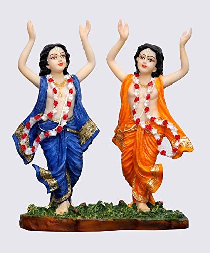 Sri Krishna Culture Polyresin Gaur Nitai Murti, 6", Multicolour