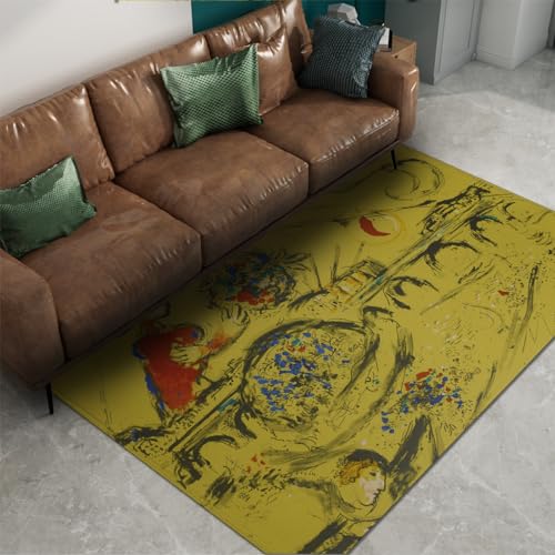 Tapis cuisine poils courts style Chagall 80x150cm tapis de salon Ile Saint-Louis - 6