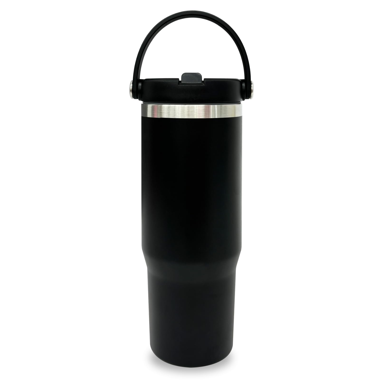 30 oz Tumbler with Handle, Water Bottle with Flip Straw, Black 1 pack