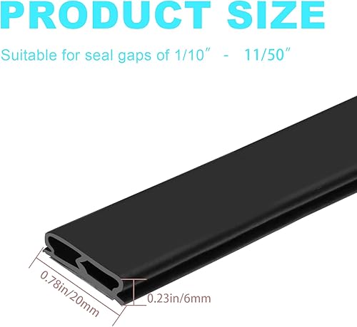 Miniatura 2 de Tira de sellado de 0.78 pulgadas para puertasventanas, sellos de respaldo autoadhesivos (de 110 pulgadas a 1150 pulgadas), tira de sellado de 49