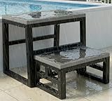 3-in-1 Design Verstaubarem Tritthocker, Tritt 2 Stufen aus Anti-Rutsch Wasserfest HDPE, Fußhocker für Kinder und Erwachsene, Unterstützt bis zu 230kg für Küche, Haus, Büro und Draußen, Grau