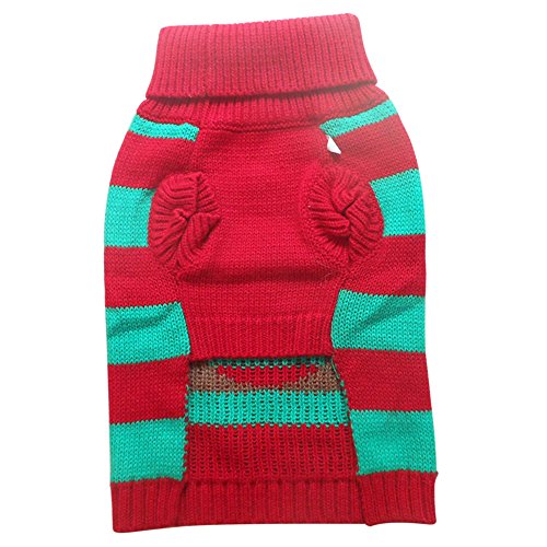 Tangpan Stripes Deer Print Pet Dog Turtleneck Sweater Apparel Size Xs #TOP1