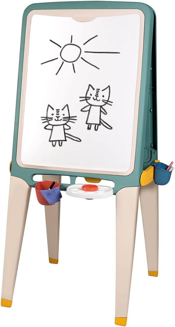 Smoby - Large board - Chalk and magnetic sides - Removable trays - 13 accessories - Recycled material - Made in France