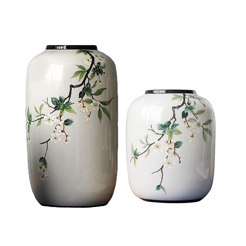 AYCDL Flower Vase Retro Ceramic Vases A Pair Of Ornaments Living Room Entrance Floral Home Hydroponic Creative Chinese Decorative Flowers Vase