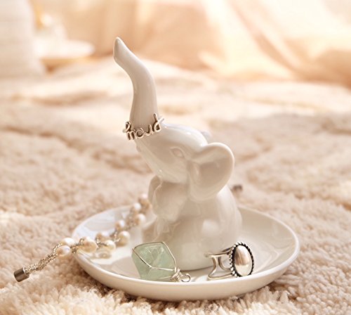 Image of PUDDING CABIN White Elephant Gifts for Women, Wedding Ring Holder Dish, Elephant Gifts for Women Mom Friends, Aunt, Sisters, Birthday Engagement Bridal Shower Mothers Day Xmas Gift