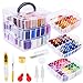 Embroidery Floss Friendship Bracelet String with Organizer, Shynek 199 Pcs Embroidery Kit Include 162 Colors String for Bracelets and 37 Pcs Cross Stitch Threads Supplies Tools for Embroidery and Frie
