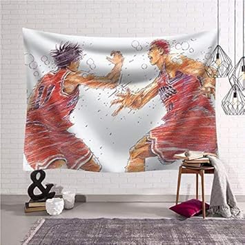 Amazon Co Jp Slam Dunk Tapestry スラムダンク 流川と桜木 山王戦 ハイタッチ タペストリー ホーム キッチン
