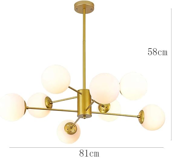 12 Lights Gold Sputnik Chandelier Modern Chandelier Adjustable Arms Mid Century Pendant Lighting Vintage Industrial Ceiling Light Fixture for Living Room,Golden,8 Lights