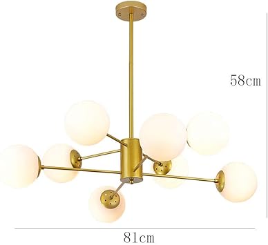 12 Lights Gold Sputnik Chandelier Modern Chandelier Adjustable Arms Mid Century Pendant Lighting Vintage Industrial Ceiling Light Fixture for Living Room,Golden,8 Lights