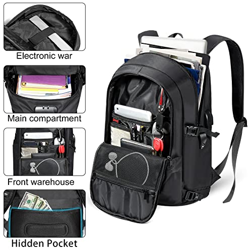 Tzowla 30 Liter Anti Theft Backpacks with USB Charging Port Laptop Backpack, A-black Supersafe, Supersafe 15.6inch - Image 4
