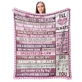 Daughter in Law Blanket 60'X 50', Daughter-in-Law Gifts from Mom Dad, Mothers Day Birthday Present for DaughterinLaw, Fuzzy Soft Warm Cozy Plush Fleece Flannel Throw Blankets