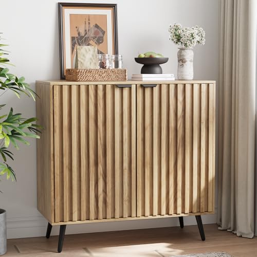 Natural Fluted Storage Cabinet