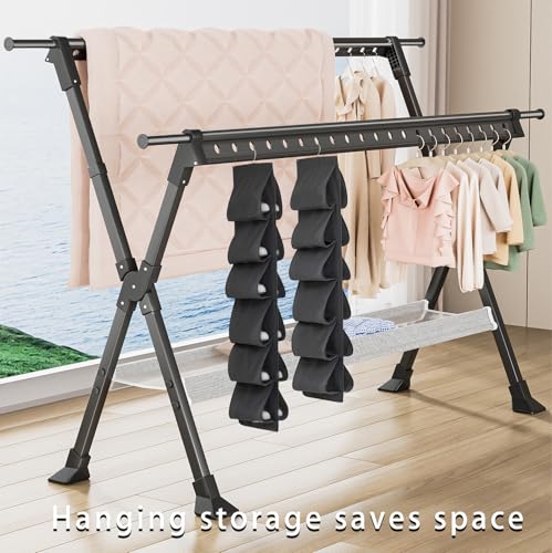 VOSSOT Hängeorganizer Schuhregal 12-Fach Schuhaufbewahrung Hängend Mit Haken, Faltbares Hängeregal über Der Tür für Schuhe, Organizer für Spind, Garderobe, Tür Rückseite, Schlafzimmer, Camping