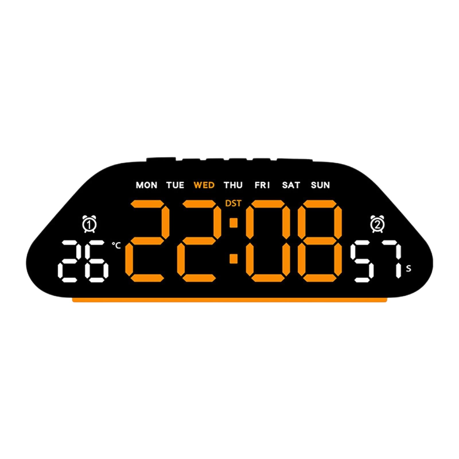 Xjdzineq LED Digital Alarm Clock Electric Desk Clock with Snooze Date Loud Day of Week Temperature for Living Room Bedroom Clocks for Bedroom