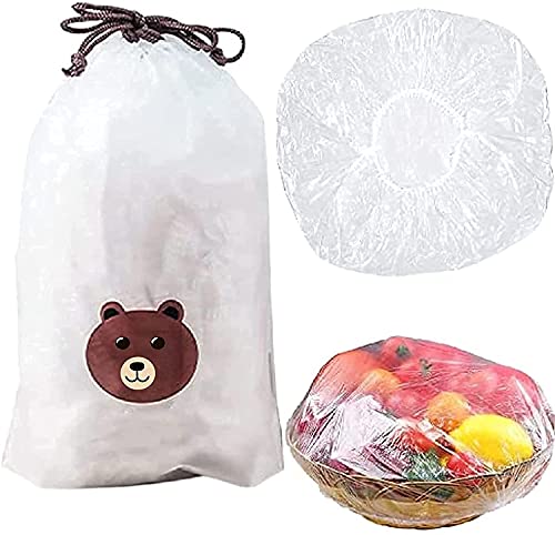 Bolsas de Almacenamiento Frescas, Sellado de plástico, elástico, Reutilizable, Reutilizable, Cubierta de Alimentos, Tapas de Sellado universales para Cocina y preparación de Comidas (200 Unidades) Cover