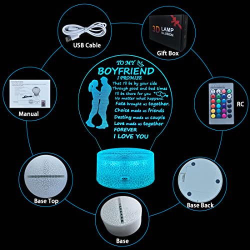 Zjcho Boyfriend Gifts From Girlfriend, To My Boyfriend Gifts Night Light, Valentine's Day Gifts Anniversary Birthday Gifts For Boyfriend, Christmas Gifts Bedside Lamp Gifts For Engagement Wedding #TOP3