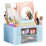 7 Fächer Schreibtisch Organizer, Schreibtisch-Organizer mit Schublade, Multifunktionaler Schreibtisch Organizer, Büro-Schreibtisch-Organizer mit Schublade, Tisch Organizer für Büro Zuhause Schule