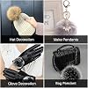Lot de 12 pompons en fausse fourrure de renard duveteux de 10,2 cm avec boucle élastique amovible pour chapeaux, chaussures, écharpes, gants, sacs, porte-clés (rose rouge