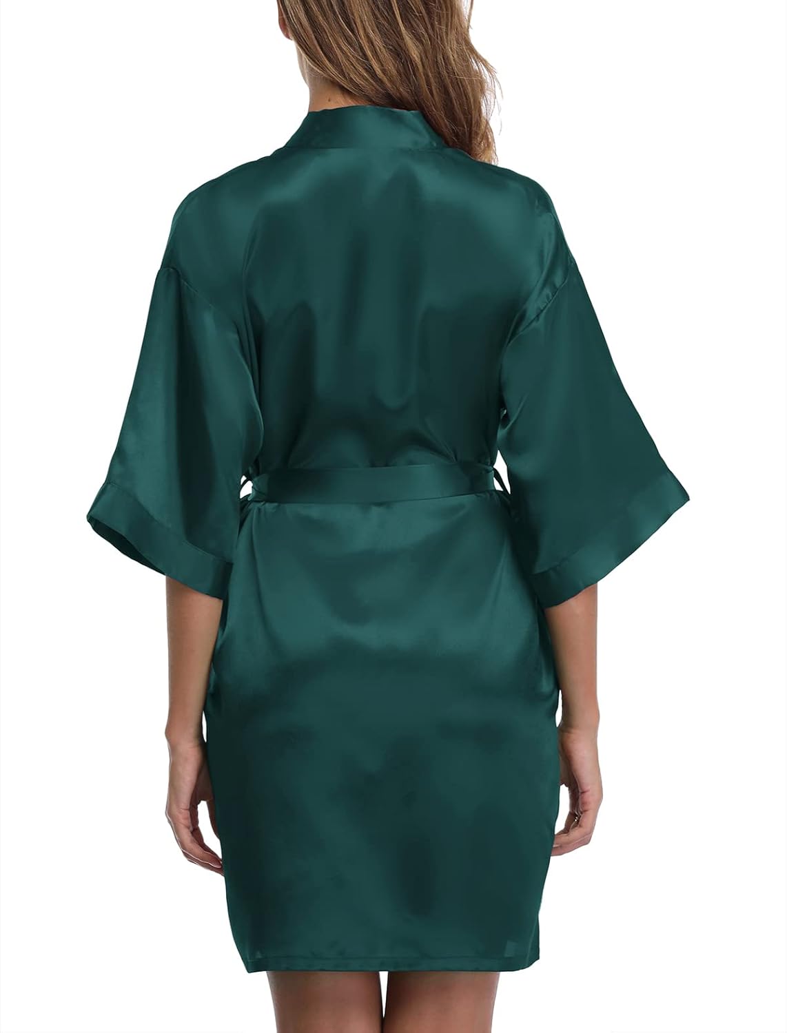 Women's Short Satin Kimono Robe for Wedding Bridal Party Bridesmaid Robe Sleepwear - Image 2