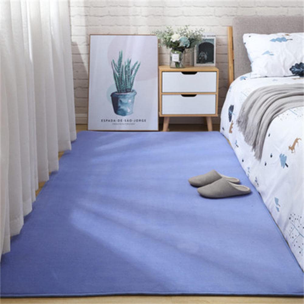 Tapis de salon bleu en velours corail doux DASHADAO