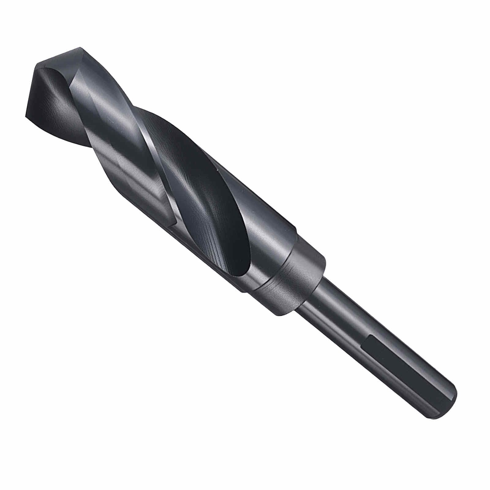 CoCud Drill Bit, 59/64" Cutting Diameter (23.416mm), 1/2" Reduced Shank 3-Flat 4341 HSS Nitriding Black 118° Cutting Angle Bits - (Applications: for Drilling Plastic Wood)
