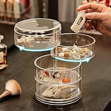 Acrylic jewelry organizer boxset, Portable Storage Boxes,Anti-Oxidation For Earrings, Bracelete, Rings, Necklace, Watch, Transparent Jewelry Case (4 layer acrylic organizer box)