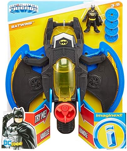 Fisher-Price Imaginext DC Super Friends Batwing, toy plane and Batman figure for preschool kids ages 3 years & up