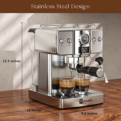 Frossvt 20 Bar Espresso Machine, Stainless Steel Espresso Machine With Milk Frother For Latte, Cappuccino, Machiato,For Home Espresso Maker, 1.8L Water Tank #TOP4