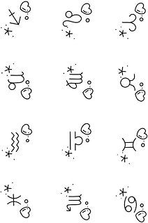 Cute Constellation Symbol Waterproof Tattoo Stickers, Long Lasting Waterproof Tattoo Stickers for Behind the Ear.