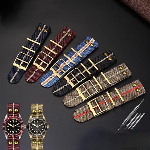Bracelet montre nylon Hamilton style militaire à rivets chic - 2