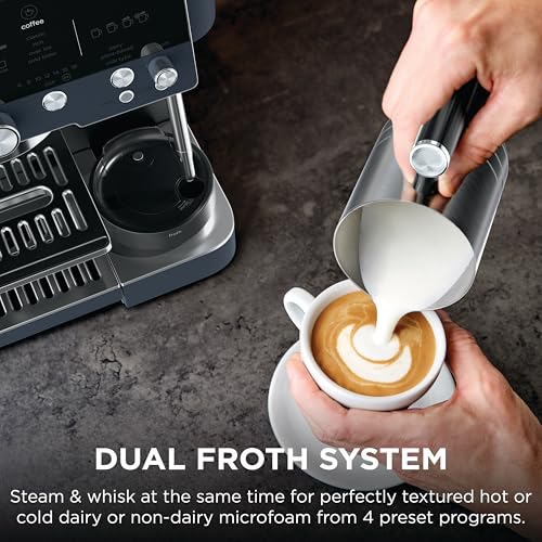 Image of Ninja Luxe Cafe Premier Espresso & Rapid Cold Brew, Cyberspace, ES601CY | Drip Coffee, Built-in Coffee Grinder, Hands-Free Milk Frother, Assisted Tamper for Cappuccinos & Lattes