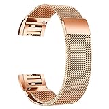 Compatibilidad: la correa es compatible con Fitbit Charge 2; la correa de acero inoxidable ajustable y el cierre magnético hacen que el reloj sea práctico y elegante.