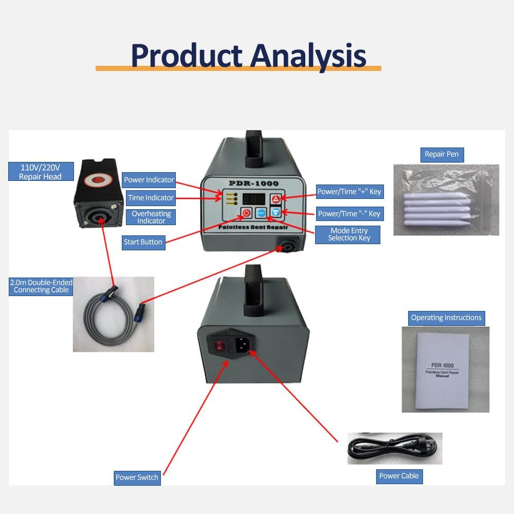 PDR-1000 to Body Dent Machine Portable Household Dents Remover Time/Power Adjust Car Paintless Dent s Device