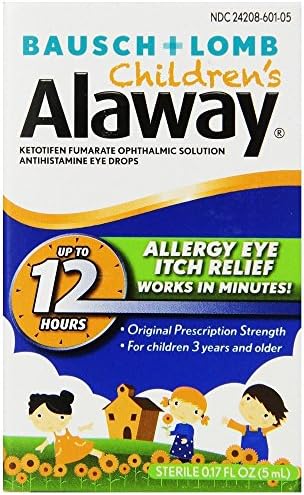 Bausch & Lomb Alaway Children`s Allergy 12 Hour Eye Drops 0.17 oz. (2 Pack)