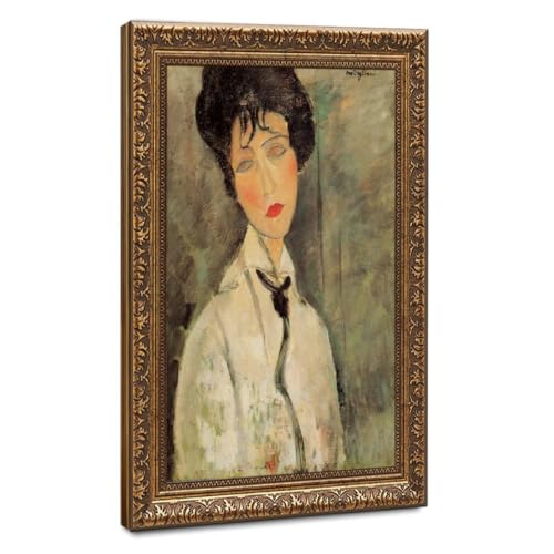 Toile encadrée Amedeo Modigliani Femme à la cravate noire finition premium pour collectionneur