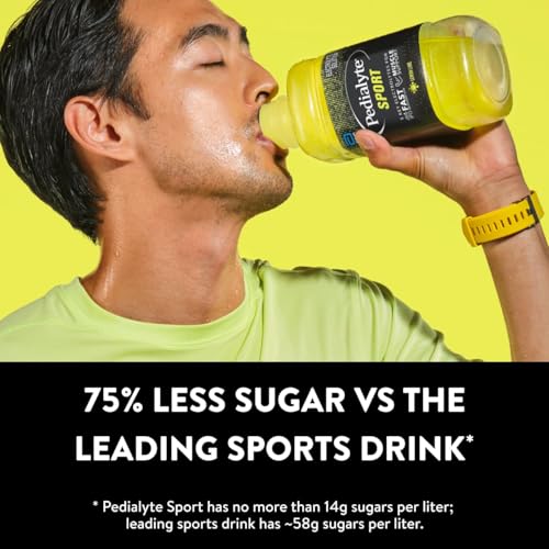 Image of Pedialyte Sport Electrolyte Solution | 5 Key Electrolytes for Muscle Support | Fast Hydration for Before, During, & After Exercise | Lemon Lime, 1 Liter