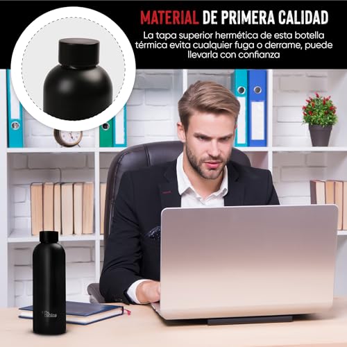 Miniatura 4 de Botella De Agua Acero Inoxidable 500ml-Otto Koning-Botella Térmica Con Doble Aislamiento Al Vacío Para 12 Horas De Bebida Caliente Y 24 Horas De Bebida Fría. Termo A Prueba De Fugas Libre Bpa