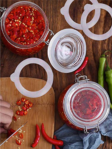 Upstore 6 Pcs 3.75 Inches White Replacement Silicone Seals Airtight Silicone Jar Gaskets Sealing Rings Rubber Gasket Canning Rings Canning Silicone Fitting For Jar Canning Glass Clip Top Jar #TOP4