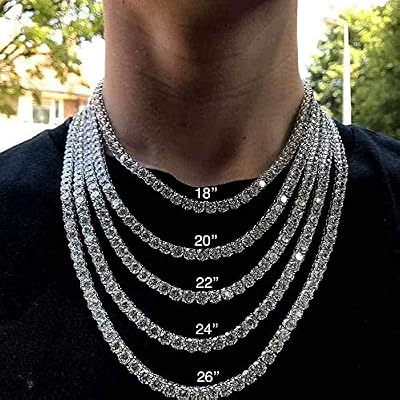 Michooyel Tennis Necklace for Women Tennis Chain Women Iced Out Necklace Prong-Setting 5A Cubic Zirconia Stones Fashion Jewelry 3mm 4mm 5mm 6mm, 16,18,20,22,24 Inches