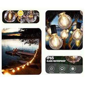 Lampat String Lights LED 25Ft G40 Globe String Lights with Bulbs UL Listd for IndoorOutdoor Commercial Decor