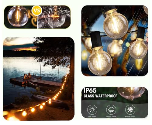 LED String Lights for Indoor/Outdoor Commercial Decor - 25Ft G40 Globe Style