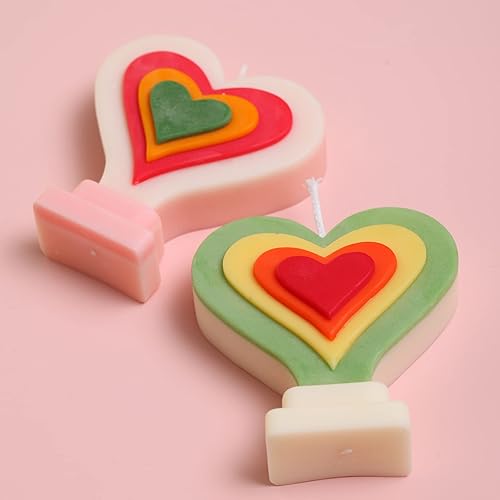Miniatura 2 de Moldes de vela de silicona hechos a mano en forma de corazón moldes de vela de cera DIY regalos para bodas decoración del hogar (LZ513)