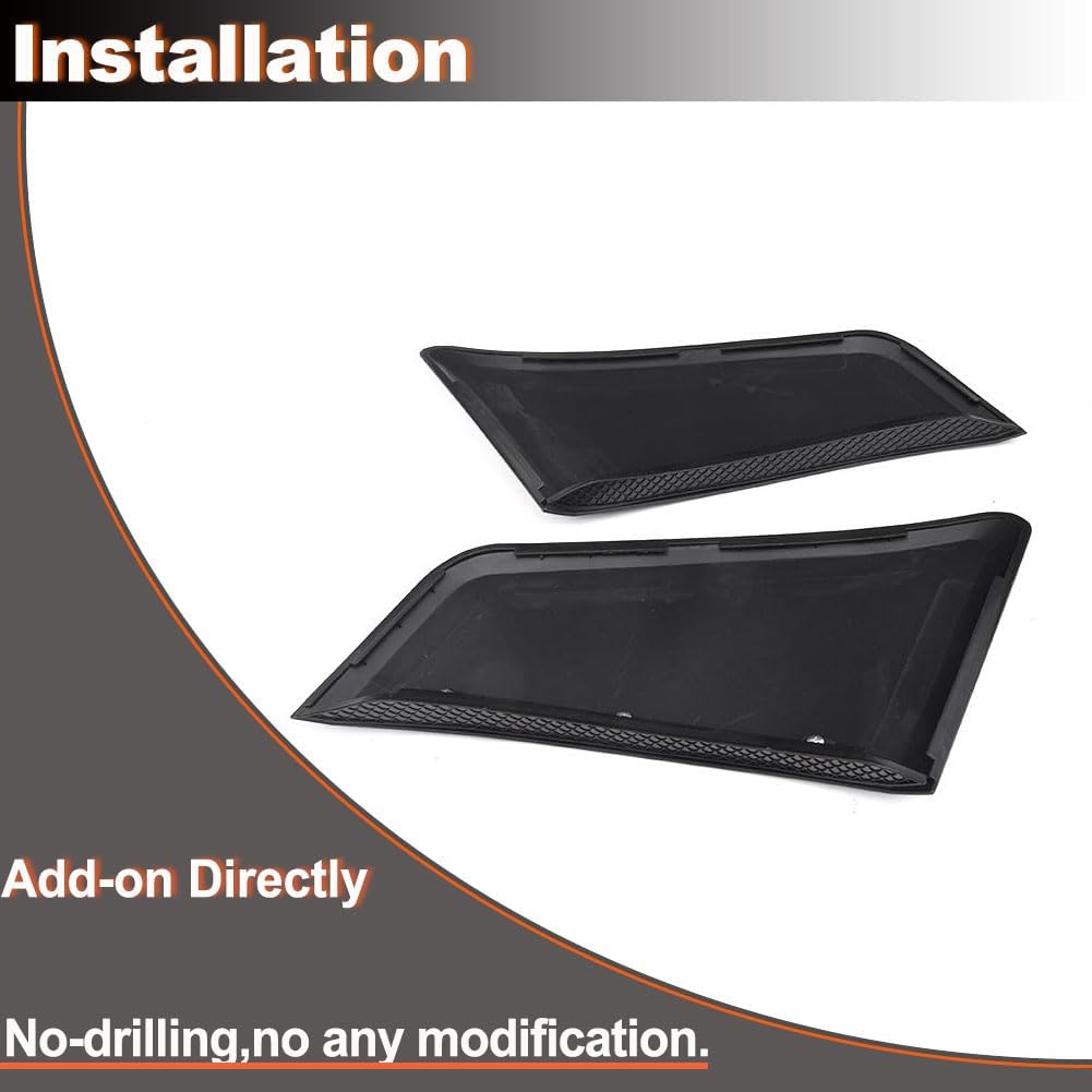 MCARCAR KIT Matte Black Rear Fender Penal Flare Side Scoops for Ford Mustang Coupe 2 Door 2015-2022 Air Vent Trim Rear Fender Side Scoop Factory Outlet