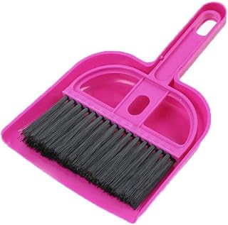 VETCS Broom and Dustpan Set Desktop Sweep Cleaning Brush Small Broom Household Dustpan Set (Color : Dark blue)