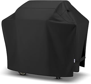 SunPatio 55 Inch Grill Cover for Outdoor Grill Heavy Duty Waterproof, Black