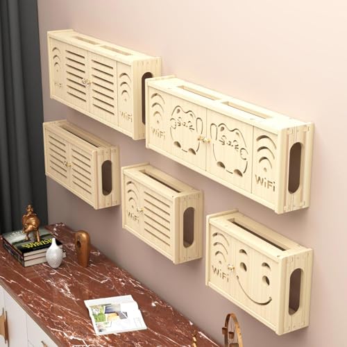 Boîte de rangement pour routeur – Étagère murale sans fil, idéale pour l'organisation du routeur WiFi, design peu encombrant, durable et élégant