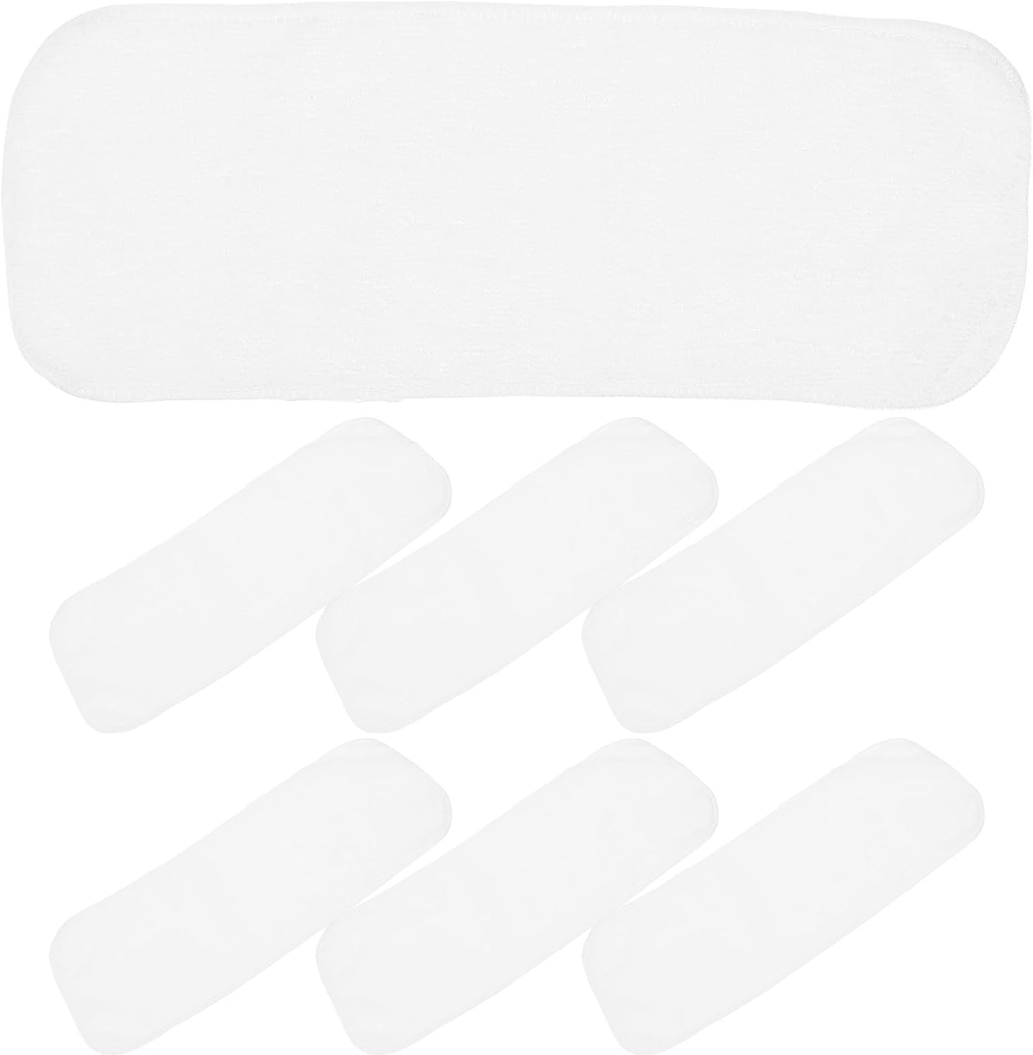 Toyvian 8 Pcs Reusable Cloth Diaper Liners for Newborns and Infants, Soft Fabric Material, Skin Friendly Design Protects Skin from Moisture, White Double Layer Inserts for Cloth Diapers